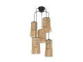 Suspension Formentera 5 abat-jour naturel - Dia 32x H118cm