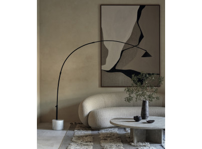 Lampadaire Arc HINOO en marbre et acier — Aromas del Campo