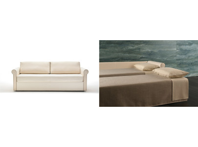 BK 160 Sofa BK Italia — diptyque canapé fermé et 2 couchages gigogne ouverts