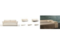 BK 160 Sofa BK Italia — triptyque fermé mécanisme Panama et couchages ouverts