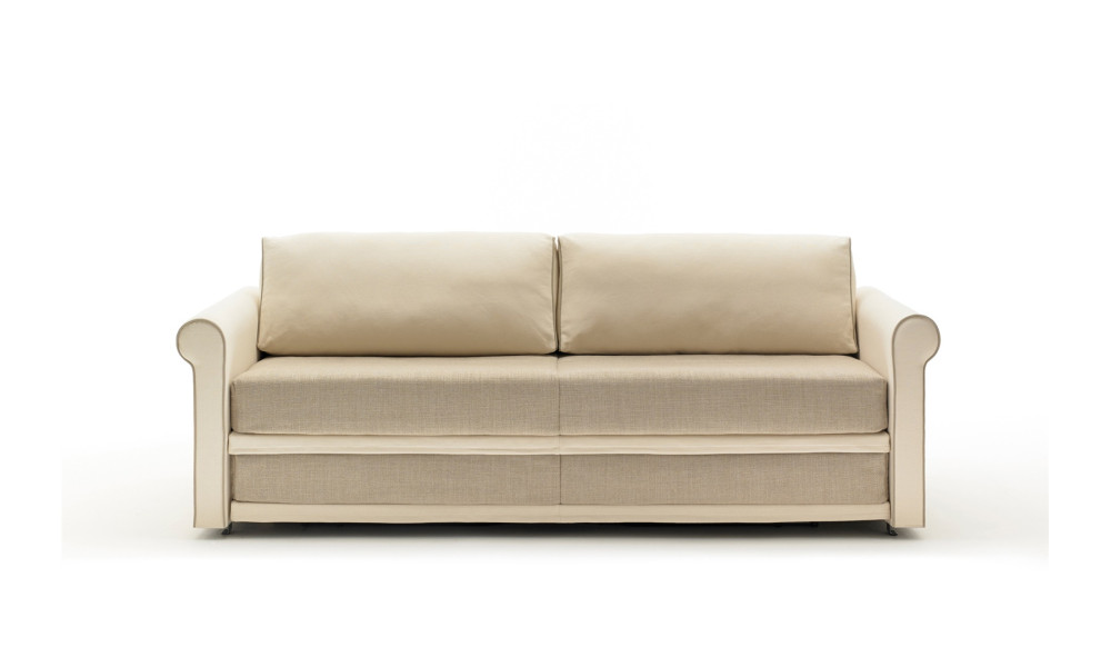Canapé convertible BK 160 Sofa Twice BK Italia - vue de face tissu bicolore
