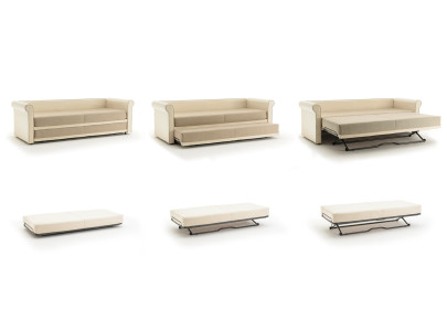 Canapé convertible BK 160 Sofa Twice BK Italia - vue de face tissu bicolore 2
