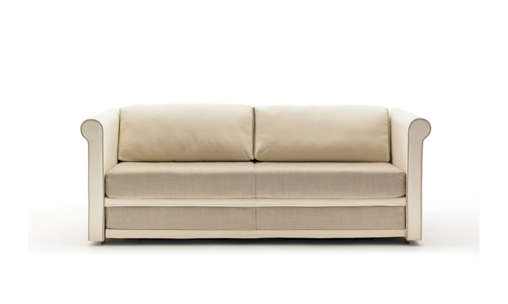 BK 161 Sofa Twice - vue de face tissu bicolore scroll