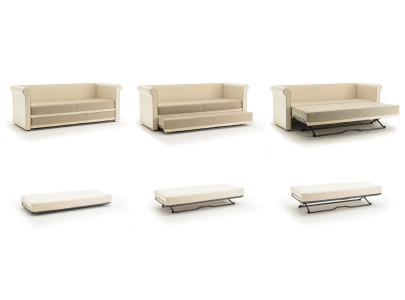 BK 161 Sofa Twice - vue de face tissu bicolore scroll 2