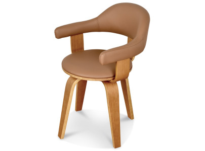 Chaise pivotante beige Suédoise - Bois Hêtre