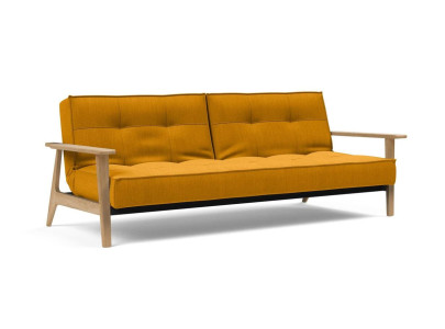 Canapé scandinave convertible Frej avec accoudoirs - Splitback - Chêne