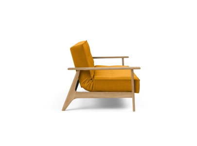 Canapé scandinave convertible Frej avec accoudoirs - Splitback - Chêne