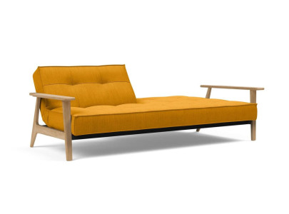 Canapé scandinave convertible Frej avec accoudoirs - Splitback - Chêne
