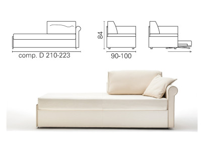 BK 163 config D accoudoir bas dossier à coussin