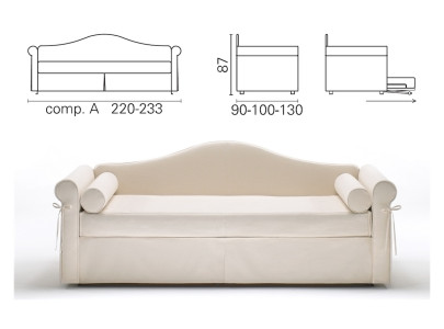 Banquette lit gigogne BK 114, composition A