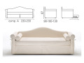 Banquette lit gigogne BK 114, composition A