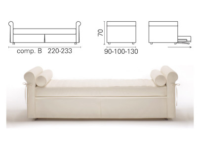 Banquette lit gigogne BK 114, composition B