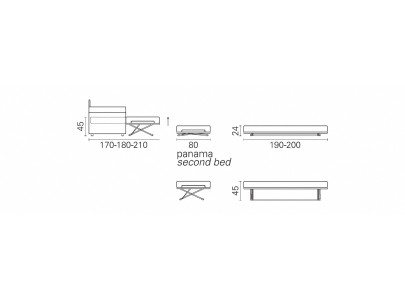 Banquette lit gigogne BK 114, mécanisme Panama