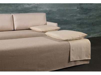 Canapé convertible gigogne BK 115 ouvert, deux couchages réunis