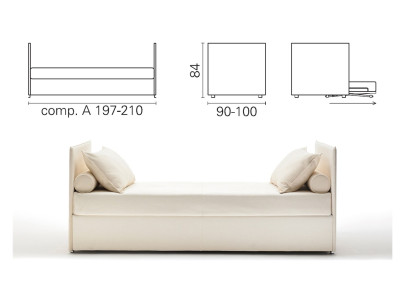 Banquette lit gigogne BK 154, composition A