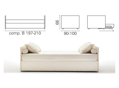 Banquette lit gigogne BK 154, composition B