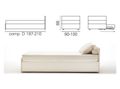 Banquette lit gigogne BK 154, composition D