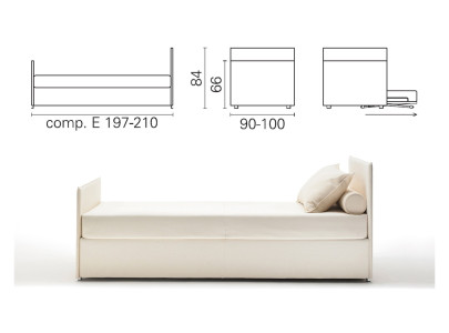 Banquette lit gigogne BK 154, composition E