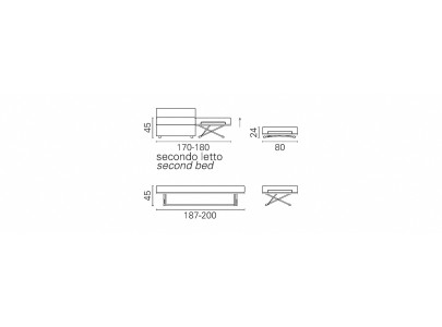 Banquette lit gigogne BK 154, mécanisme Panama