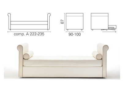 Banquette lit gigogne BK 164, composition A
