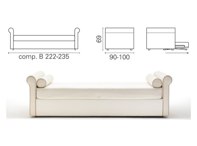 Banquette lit gigogne BK 164, composition B