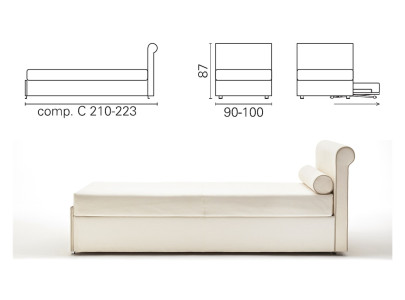 Banquette lit gigogne BK 164, composition C