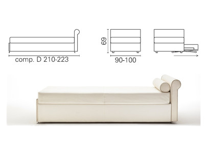 Banquette lit gigogne BK 164, composition D