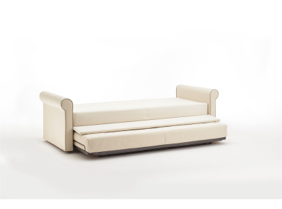 Banquette lit gigogne BK 164, lit gigogne à moitié sorti