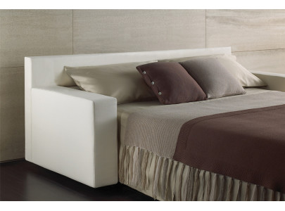 Canapé convertible BK 104 ouvert, couchage sur sommier à lattes