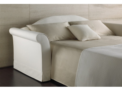 Canapé convertible BK 105 ouvert, couchage sur sommier à lattes