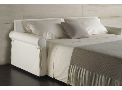 Canapé convertible BK 106 ouvert, couchage sur sommier à lattes