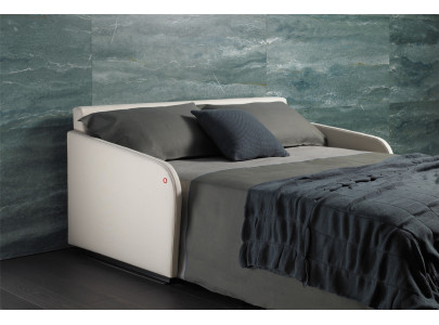 Canapé convertible BK 108 ouvert, couchage sur sommier à lattes