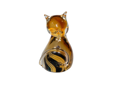 Chat Manx en verre sulfure ambré, Amadeus