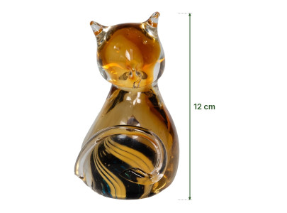 Chat Manx en verre sulfure ambré, Amadeus 2