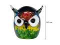 Chouette en verre multicolore d'Amadeus, sulfure de 10,5 cm de haut