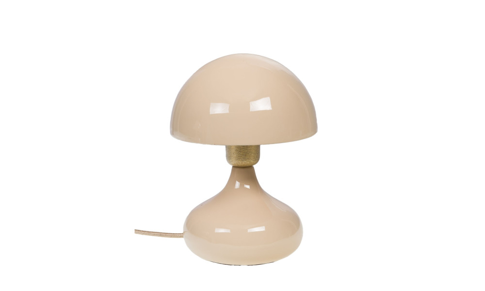 Lampe champignon Paulette crème à col doré, Amadeus