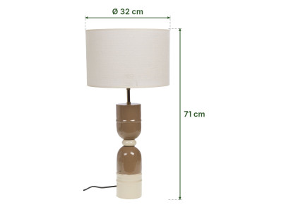 Lampe à poser Miles, pied taupe et abat-jour en jute, Amadeus 2