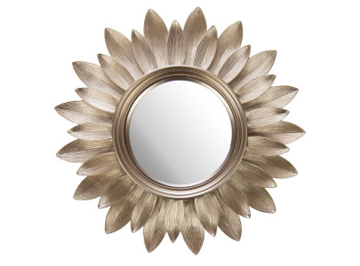 Miroir soleil convexe Sole doré, couronne de pétales, Amadeus