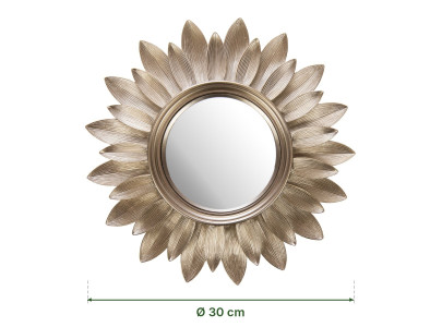 Miroir soleil convexe Sole doré d'Amadeus, 30 cm de diamètre