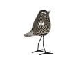 Oiseau Ori en verre rayé noir et blanc sur pattes noires, Amadeus