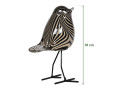 Oiseau Ori sur pied en verre rayé noir et blanc d'Amadeus, 16 cm de haut