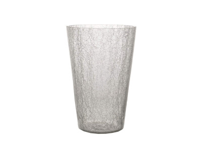Vase conique en verre craquelé transparent, Amadeus