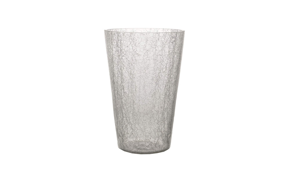 Vase conique en verre craquelé transparent, Amadeus