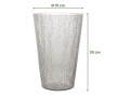 Vase conique en verre craquelé transparent d'Amadeus et ses dimensions : 30 cm de haut, 15 cm de diamètre