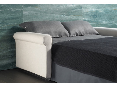 Canapé convertible BK 127 ouvert, couchage sur sommier à lattes