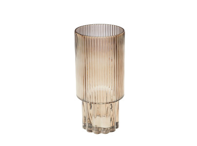 Vase Elia en verre strié ambré, Amadeus