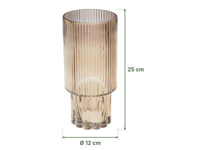 Vase Elia en verre strié ambré, Amadeus 2