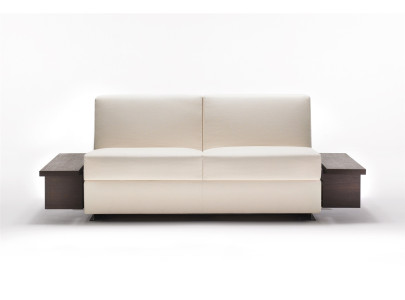 Canapé convertible BK 119 fermé, flancs table de chevet, de face