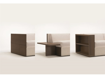 Canapé convertible BK 119 B, positions du flanc table de chevet