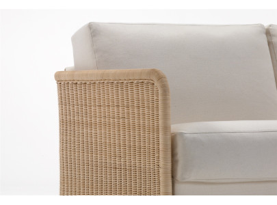 Canapé convertible BK 123 Cesta, détail de l'angle en rotin tressé